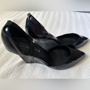 Steven By Steve Madden Black Patent Wedges - Size 9